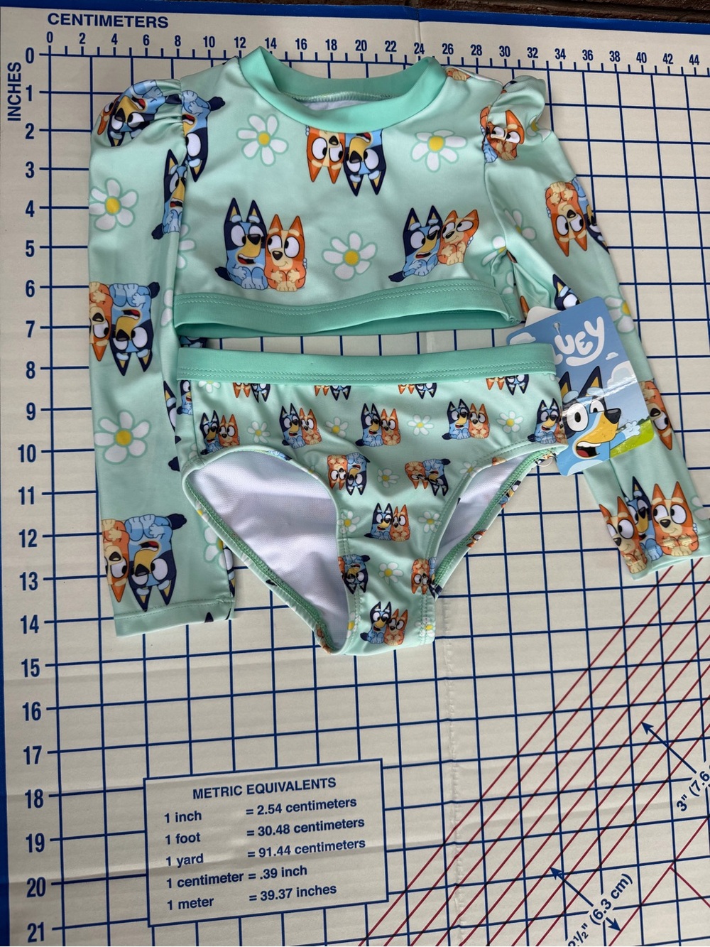 Kids Bluey Mint Green Two-Piece Swim Set - Mint Green - Picture 2 of 4